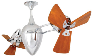 Ar Ruthiane series 360° dual headed fan with Mahogany Blades.  Multiple finishes available