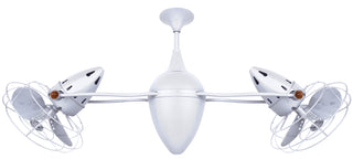 Ar Ruthiane series 360° dual headed rotational ceiling fan. Multiple finish options to choose from. Gloss White / White Finish / 46 Inch