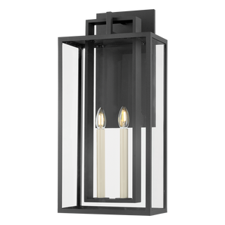 AMIRE Exterior Wall Sconce with TEXTURED BLACK Finish