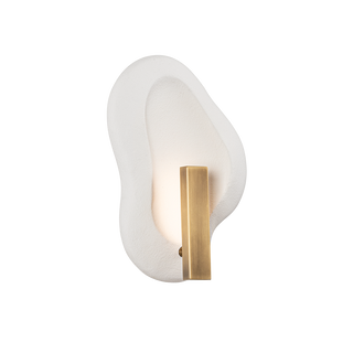 JURA Wall Sconce with PATINA BRASS/CERAMIC RUSTIC SHELL Finish