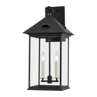 CORNING Exterior Wall Sconce with FORGED IRON Finish