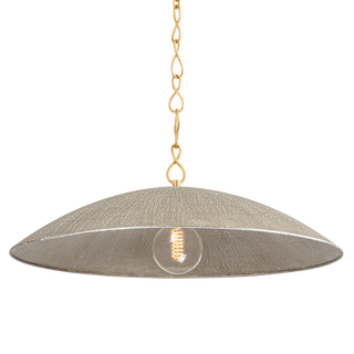 EVE Pendant with Vintage Gold Leaf/ Textured Warm Silver Leaf Finish