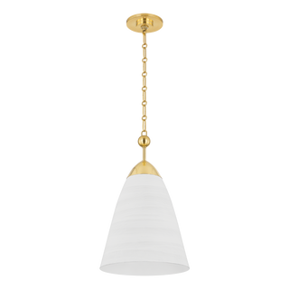 BRONSON Pendant with Aged Brass/white Plaster Finish