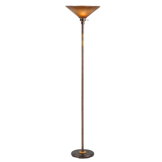 150W 3 Way Soho Metal Torchiere W/Glass Shade