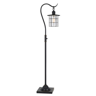 60W Silverton Metal Floor Lamp With Clear Glass Shade