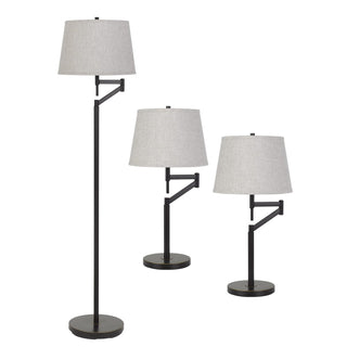 3 Pcs Package, 2 X Swing Arm Table Lamp And 1X Swing Arm Floor Lamp All In One Box