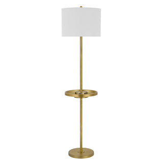 150W 3 Way Crofton Metal Floor Lamp With Centered Metal Tray Table With 2 Usb Charging Ports And Weighted Metal Base