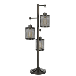 60W X3 Pacific Metal Table Lamp With Metal Mesh Shades With A Base 3 Way Rotary Switch