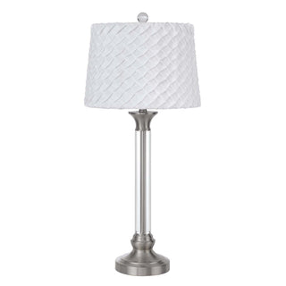 150W 3 Way Ruston Crystal/Metal Table Lamp With Pleated Hardback Shade