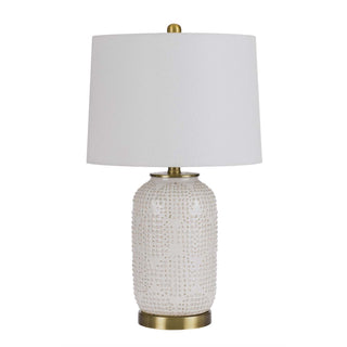 150W 3 Way Sedalia Ceramic Table Lamp With Hardback Fabric Shade