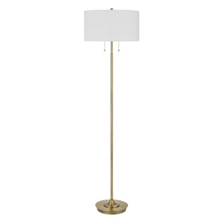 Kendal Metal Floor Lamp With Pull Chain Switch, Drum Fabric Shade