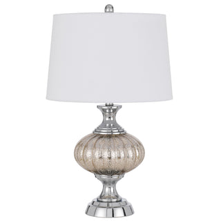 Ossona Metal/Glass Table Lamp With Hardback Taper Drum Shade