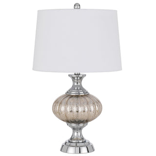 Ossona Metal/Glass Table Lamp With Hardback Taper Drum Shade