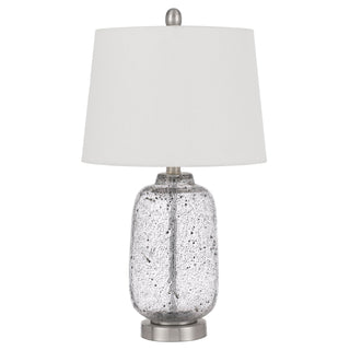 Solaro Distressed Glass Table Lamp With Hardback Taper Drum Shade