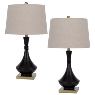 100W Hilo Metal Table Lamp. Priced And Sold As Pairs Black/Antique Brass