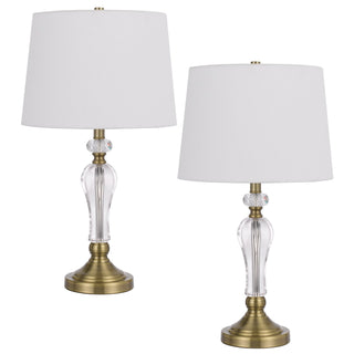 100W Eastham Crystal Table Lamp Antique Brass