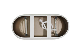 59 inch Soaking Bathtub in Glossy White with Brushed Nickel Trim