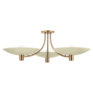 Wolfe Semi Flush with PATINA BRASS AND SOFT SAND Finish