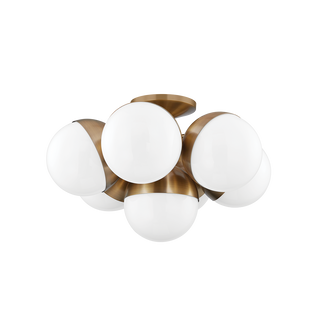 CUPERTINO Semi Flush with PATINA BRASS Finish