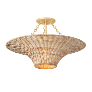 KETAN Semi Flush with VINTAGE GOLD LEAF Finish
