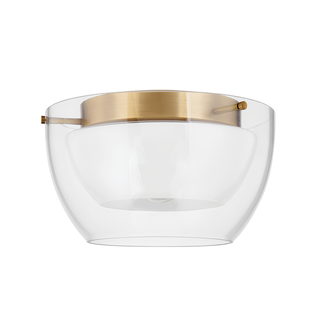 DUTTON Flush Mount with PATINA BRASS Finish