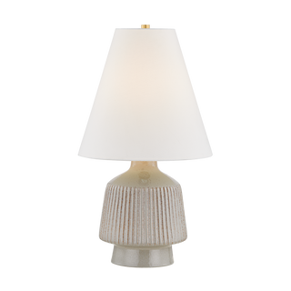 KING Table Lamp with AGED BRASS/CERAMIC COCCON Finish