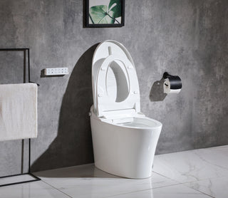 Smart Round Bidet Toilet in Glossy White
