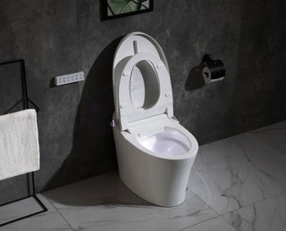 Smart Round Bidet Toilet in Glossy White