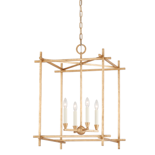 Huck Lantern with VINTAGE GOLD LEAF Finish