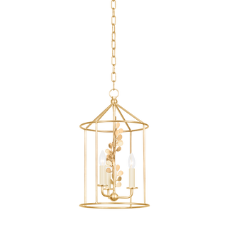 ADRIENNE Lantern with Vintage Gold Leaf Finish