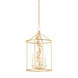 ADRIENNE Lantern with Vintage Gold Leaf Finish