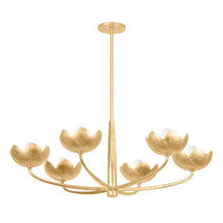 ARCATA Chandelier with VINTAGE GOLD LEAF Finish