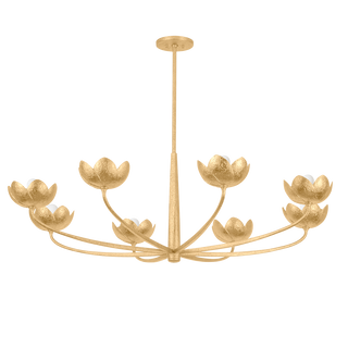 ARCATA Chandelier with VINTAGE GOLD LEAF Finish