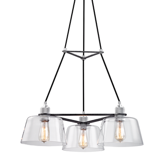 Audiophile Chandelier with OLD SILVER AND POLISHED ALUMIN Finish