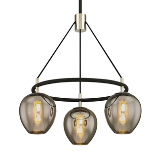 Iliad Chandelier with TEXTURED BLACK & POLISH NICKEL Finish