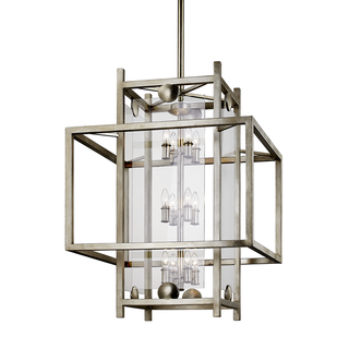 Crosby Lantern with ANTIQUE SILVER LEAF Finish