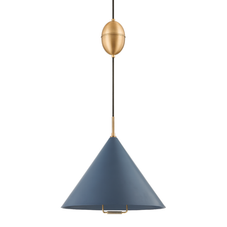 FONTANA Pendant with Patina Brass/Slate Blue Finish
