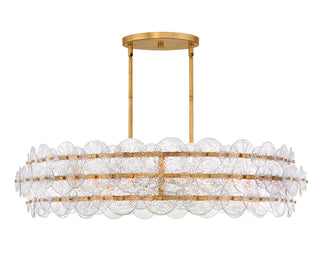 Rene Large Drum Chandelier in Distressed Brass
