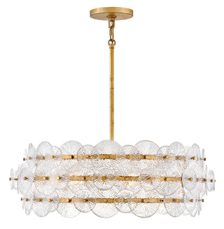 Rene Medium Drum Chandelier in Distressed Brass