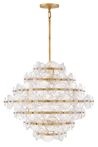 Rene Medium Multi Tier Chandelier in Distressed Brass