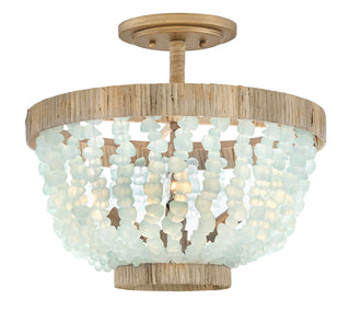 Dune Medium Semi-Flush Mount in Burnished Gold