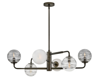 Oberon Large Adjustable Single Tier Chandelier in Black Oxide