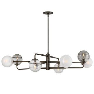 Oberon Large Adjustable Single Tier Chandelier in Black Oxide