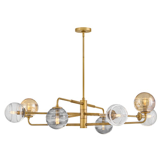 Oberon Large Adjustable Single Tier Chandelier in Heritage Brass