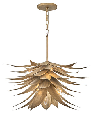 Agave Medium Single Tier Chandelier in Burnished Gold