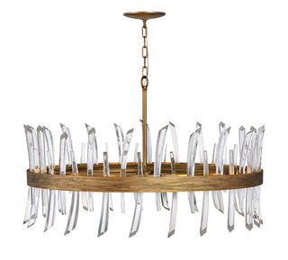 Revel Large Single Tier Chandelier in Burnished Gold