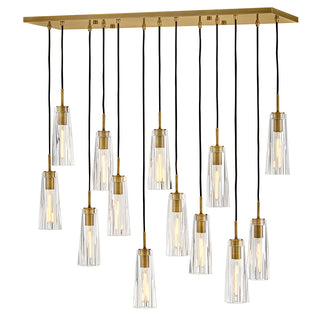 Cosette Medium Thirteen Light Linear in Heritage Brass