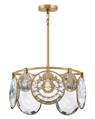 Nala Small Convertible Chandelier in Heritage Brass