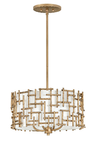 Farrah Large Convertible Drum Pendant in Burnished Gold