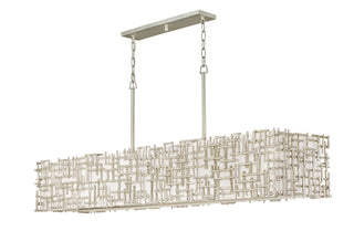 Farrah Large Ten Light Linear in Silver Leaf